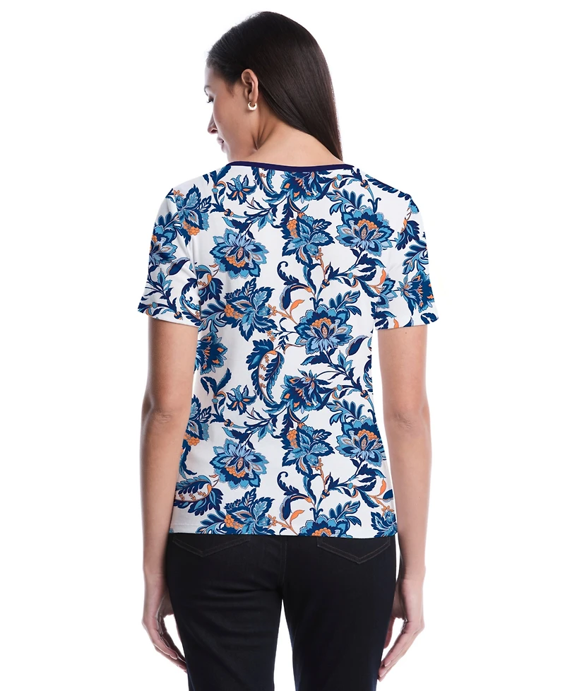 Rafaella Petite Botanical Short-Sleeve Top