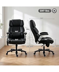 Homcom 400LBS Office Chair with Airbag Lumbar Support, Desk