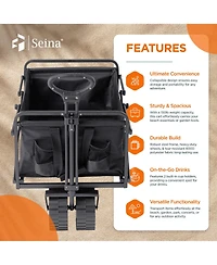 Seina 150lb Capacity Collapsible Steel Frame Outdoor Utility Wagon Cart