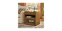 Lucky One Mid Century 2-Drawers Nightstand with Charging Station