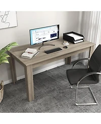 Gymax 63 Inch Dining Table Rectangular Modern Kitchen Table For 6 People Home Furniture