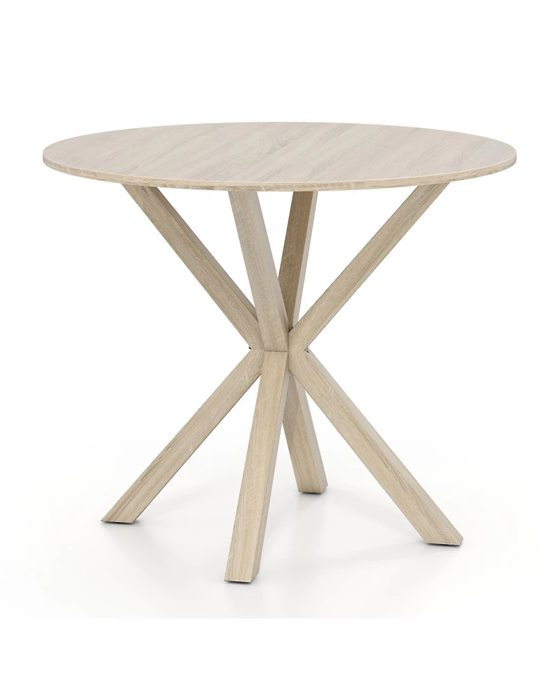 Slickblue Modern 36 Inch Wood Dining Table with Pedestal Base 2 to 4 Person Use