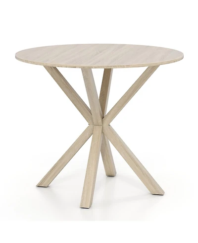 Slickblue Modern 36 Inch Wood Dining Table with Pedestal Base 2 to 4 Person Use