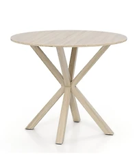 Slickblue Modern 36 Inch Wood Dining Table with Pedestal Base 2 to 4 Person Use