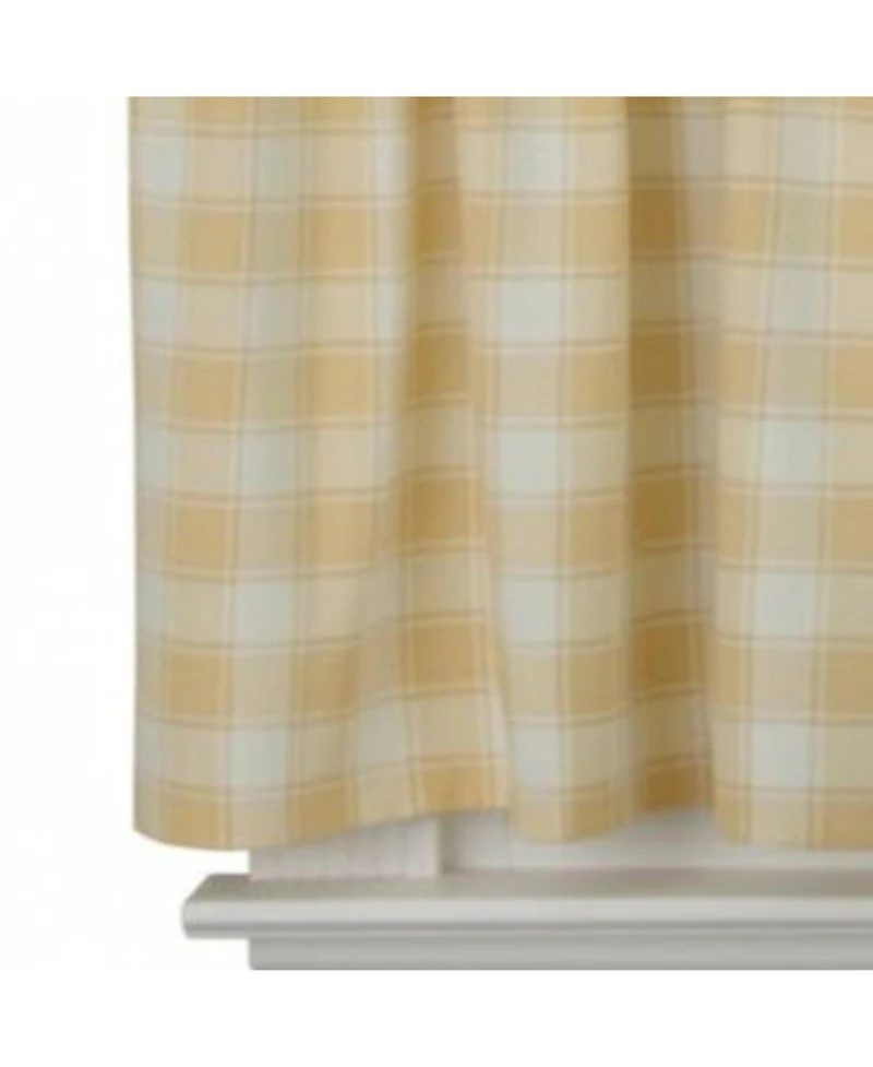 Ellis Curtain Country Check Tailored With 1.5inch Rod Pocket Window Tiers Butter