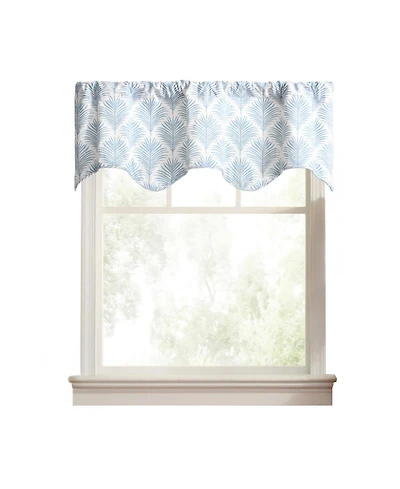 Ellis Curtain Palmetto 100percentage Cotton Scallop Poly-Cotton Lined Rod Pocket Valance