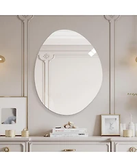 Laoties Modern Asymmetrical Wall Mirror, Hd Copper-Free Vanity Mirror for Bathroom, Living Room and Entryway