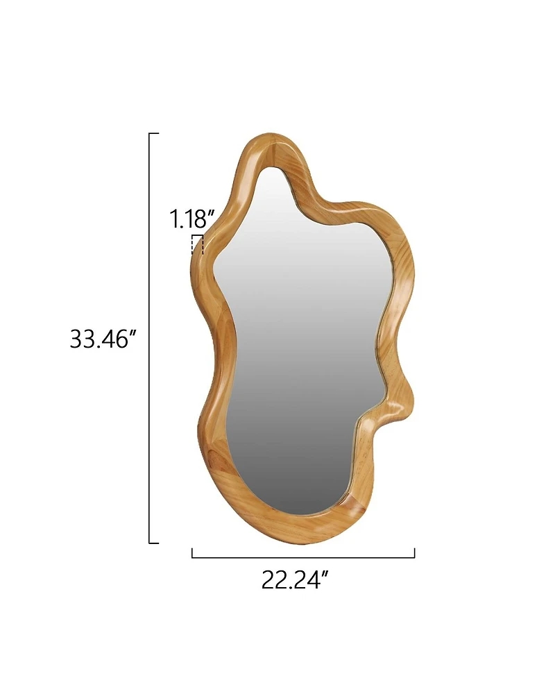 Laoties Modern Decorative Irregular Vanity Mirror with Engineered Wood Frame for Living Room and Bathroom