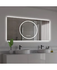 Laoties 48" x 24" Led Bathroom Vanity Mirror with Lights, Wall Mounted Anti-Fog Lighted Bathroom Mirror, Modern Makeup Mirror for Bathroom