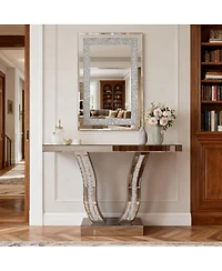 Laoties 36" x 24" Luxury Diamond Wall Mirror Decorative Vanity Mirror for Entryway and Living Room