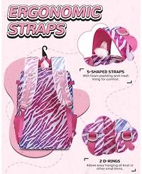 Furlihong Zebra Print Baseball and Softball Gear Backpack for Ages 8-14 – Youth Bat Bag with Ventilated Shoe Compartment for Players' Stuff