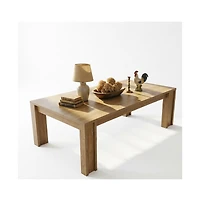 homfan 63 Inch Farmhouse Dining Table for 4 to 6, Rectangular Retro Kitchen Table for Living Room