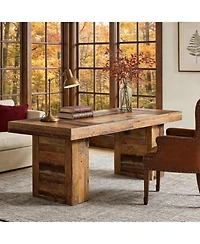 Tribesigns 63" Large Executive Desk, Farmhouse Computer Office Desk Wooden Writing Table