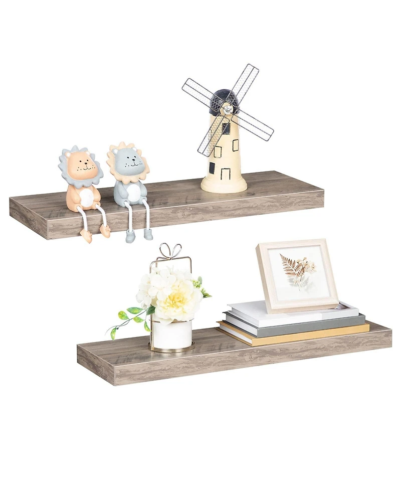 Slickblue Set of 2 Wall-Mounted Shelves for Display, Storage and Home Decor
