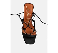 Womens Provoked Lace Up Block Heeled Sandals