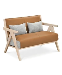 Slickblue Modern Loveseat Sofa for Small Rooms with Cushioned Seat and Wood Frame