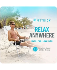 Ostrich Deluxe 3N1 Lightweight Outdoor Lawn Beach Lounge Chair with Footrest