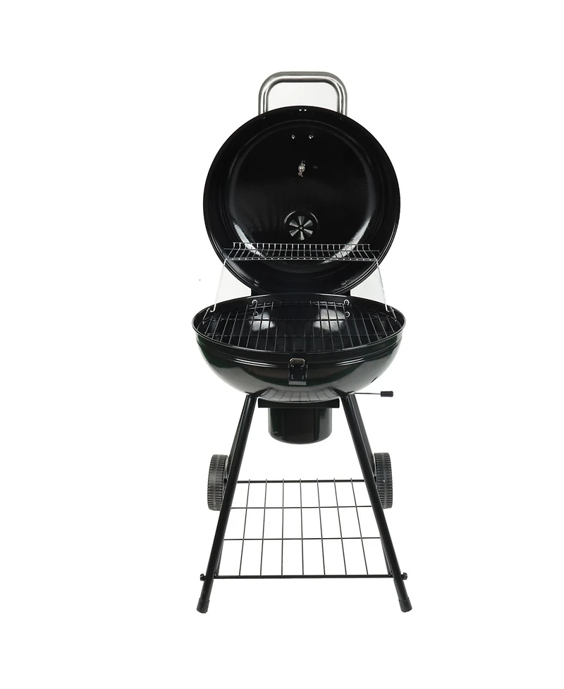 Grill Boss 22" Kettle Charcoal Grill, Porcelain Lid, Large Cooking Area