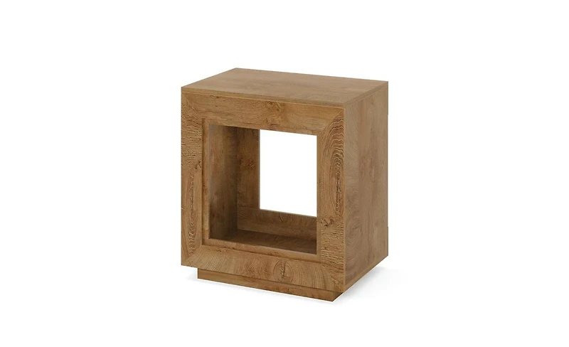 Slickblue 2-Tier Wooden End Table with Storage Shelf for Sofa.