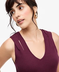I.n.c. International Concepts Women's Ribbed-Knit Cutout Tank, Macy's Exclusive