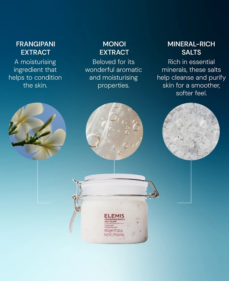 Elemis Frangipani Monoi Salt Glow Body Scrub, 17 oz.