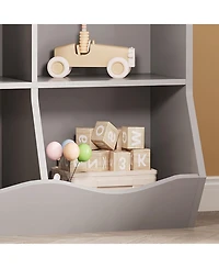 homfan Kids' Toy Storage Organizer with Multiple Compartments and Tilting Bins - Safe and Durable Children's Bookshelf for Playroom and Nursery
