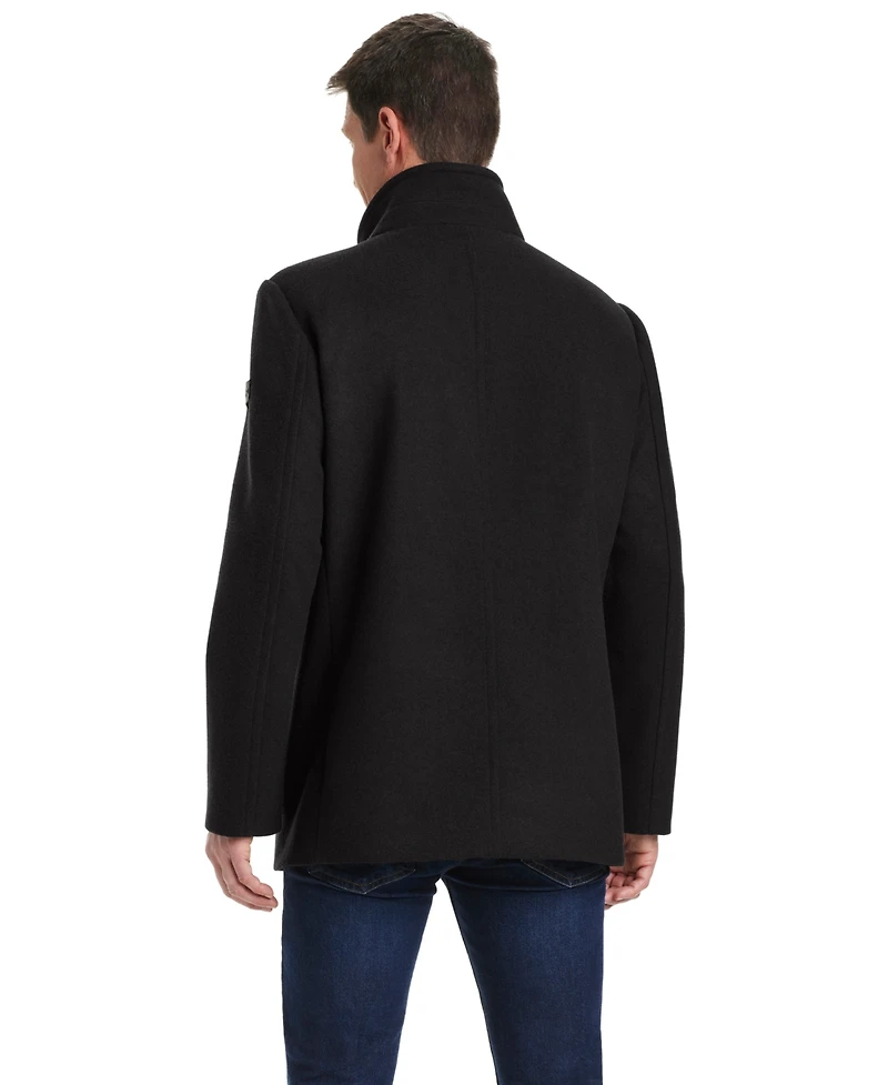 Vince Camuto Men's Funnel Neck Wool Blend Car Coat
