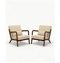 gaomon 2-piece corduroy accent chairs with mid-century design, sturdy wood frame, lumbar pillow, and comfy seating for living room or bedroom.