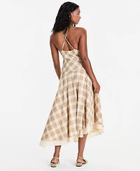 And Now This Women's Cotton Plaid Cami-Strap Asymmetric Dress, Macy's Exclusive