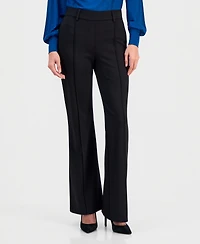 T Tahari Women's Ponte Pintuck Pull-On Pants