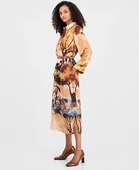 T Tahari Women's Printed Belted Shirtdress