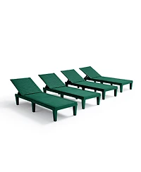 Nestl Set of 4 Adjustable and Waterproof Outdoor Patio Chaise Lounge Chairs