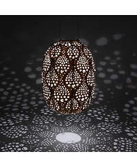 Allsop Home & Garden, Stella Luxe Barrel Dewdrop Copper Led Lantern (Battery Powered)