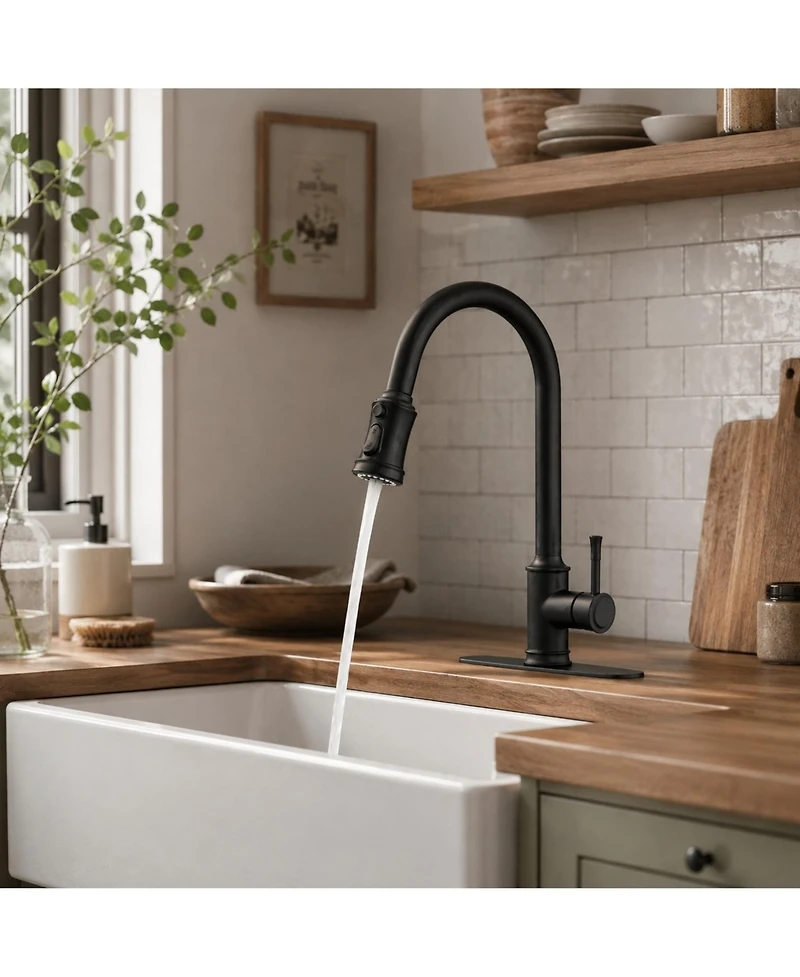 Phying High Arc Pull Out Kitchen Faucet Single Handle Single Level Stainless Steel Sink Faucet With Pull Down Sprayer Modern Multifunctional Faucet