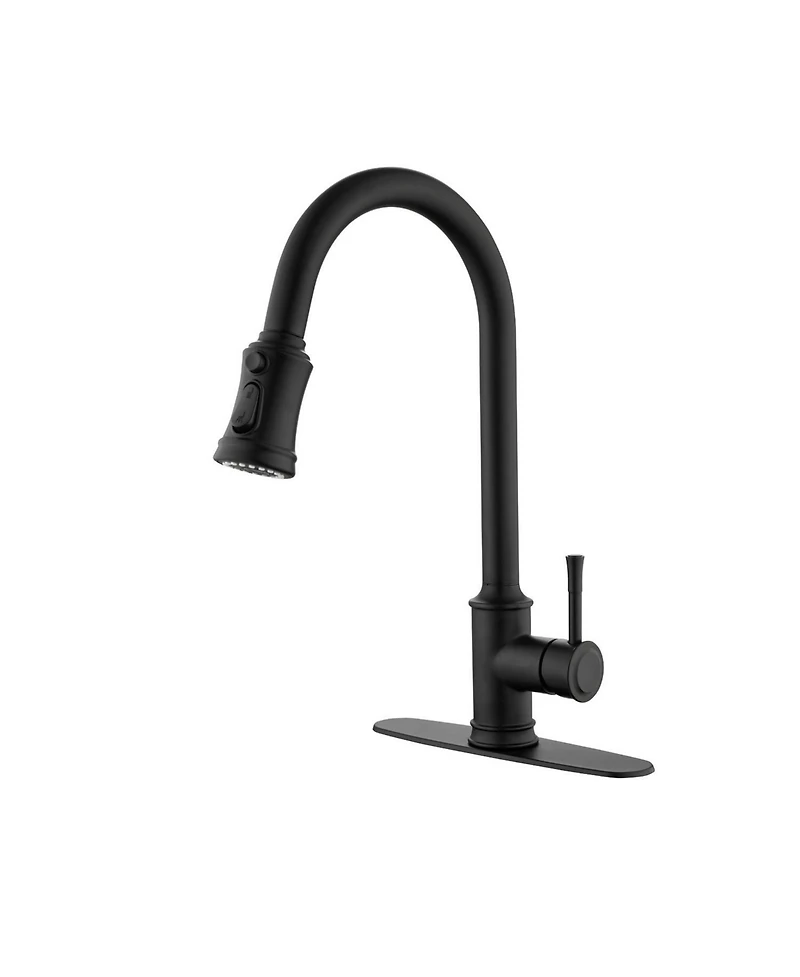 Phying High Arc Pull Out Kitchen Faucet Single Handle Single Level Stainless Steel Sink Faucet With Pull Down Sprayer Modern Multifunctional Faucet