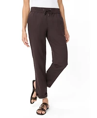Olsen Women's Cotton-Linen Blend Cropped Pant