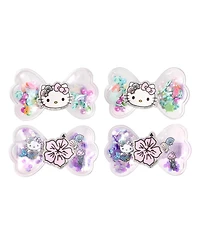 Hello Kitty Mermaid Hair Clips 4-Piece Set Official License, Snap Back Shaker Hair Clips, Sanrio Accessories