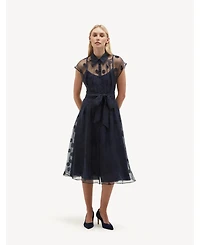 Hobbs London Women's Tess Sheer Polka Dot Shirt Dress