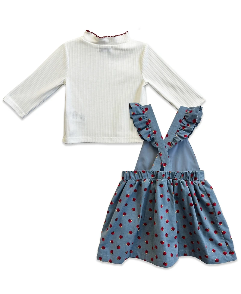 Blueberi Boulevard Baby Girls' Long-Sleeve Top, Jumper Dress and Headband, 3-Piece Set