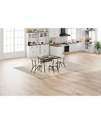 homfan 4-Piece Compact Dining Set, Boucle Upholstered Chairs, Engineered Wood Table with Storage Shelf for Small Home
