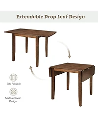 Boyel Living 3-Piece Wood Drop Leaf Breakfast Nook Dining Table Set with 2 X-back Chairs for Small Places