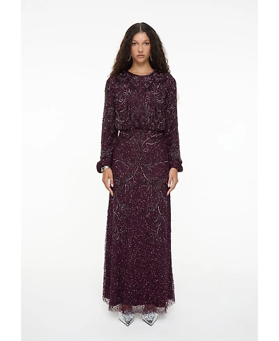 Maryisa Women's Modest Embellished Sequin Dress