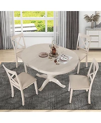 Boyel Living Modern Dining Table Set for 4,Round Table and 4 Kitchen Room Chairs,5 Piece Kitchen Table Set
