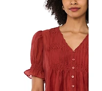 Vince Camuto Women's Pintuck Short-Sleeve Top