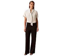 Calvin Klein Petite Tie-Front Short-Sleeve Top