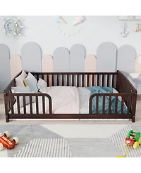 Rainsken Floor Bed with Rails, Montessori Bed, Central Entrance