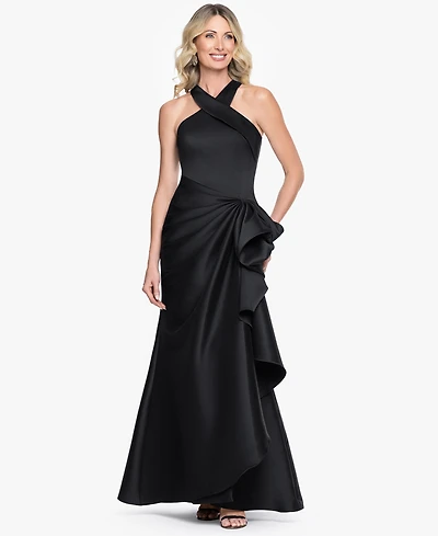 Xscape Women's Stretch Mikado Halter Neck Ball Gown