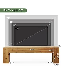 Tribesigns Solid Wood Tv Stand, 63" Rustic Extra Long Heavy Duty Media Tv Consoles Table with Sturdy Frame for Living Room