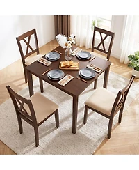 Slickblue Square Farmhouse Dining Table for 4 People, Kitchen and Dining Use