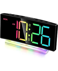Neewer Extra Loud Alarm Clock for Heavy Sleepers Adults,Teens,Kids,Rainbow Clock for Bedroom,Small Bedside Digital Clock with Large Display